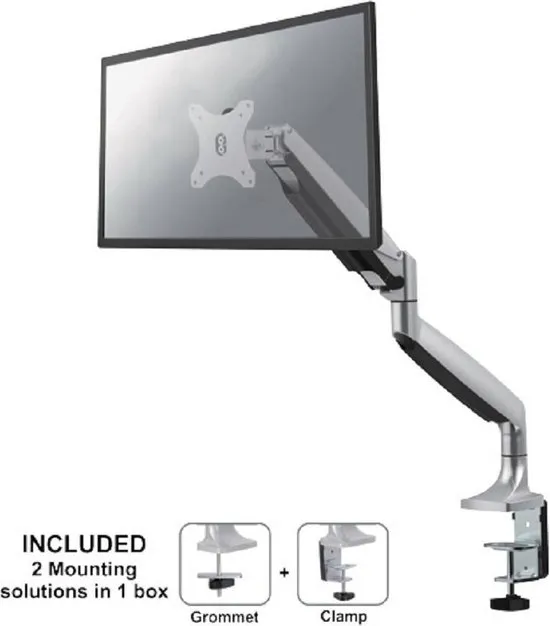 Newstar NM-D750SILVER - monitorarm met gasveer - geschikt voor 1 monitor t/m 32 inch - zilver