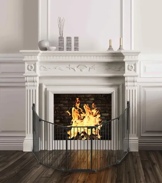 Noma 5 panelen hek/roomdivider - zwart