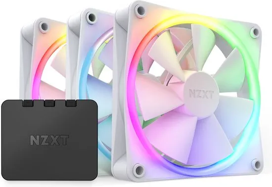 NZXT F120RGB - Ventilators en controller - 3 x 120 mm - RGB - 3 stuks - wit