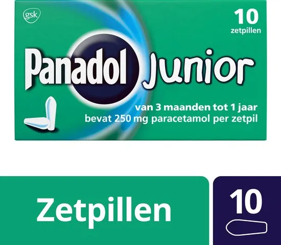 Panadol Kinderparacetamol 250 mg Junior Zetpillen - 10 st