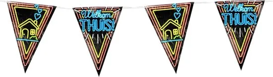 Paperdreams Neon party vlag Welkom thuis