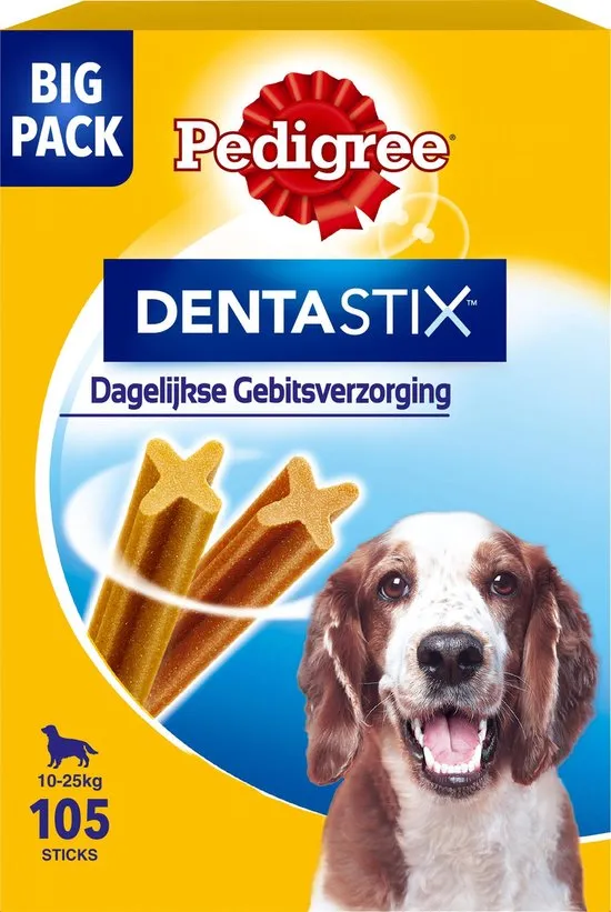 Pedigree Dentastix Medium Kauwstaaf - Gebitsverzorgende Hondensnack - 105 stuks