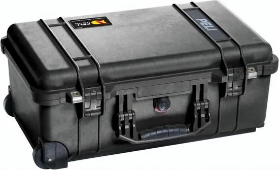 Peli 1510 Waterdichte Camerakoffer Zwart Flightcase Cameratrolley met Foam Interieur