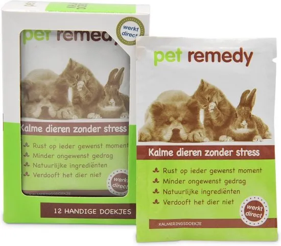 Pet Remedy Kalmerende Doekjes - Dieren Antistressmiddel - 12 stuks