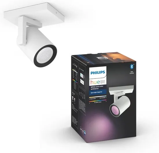 Philips Hue - Argenta - White and Color Ambiance - opbouwspot - 1 lichtpunt - wit - Bluetooth
