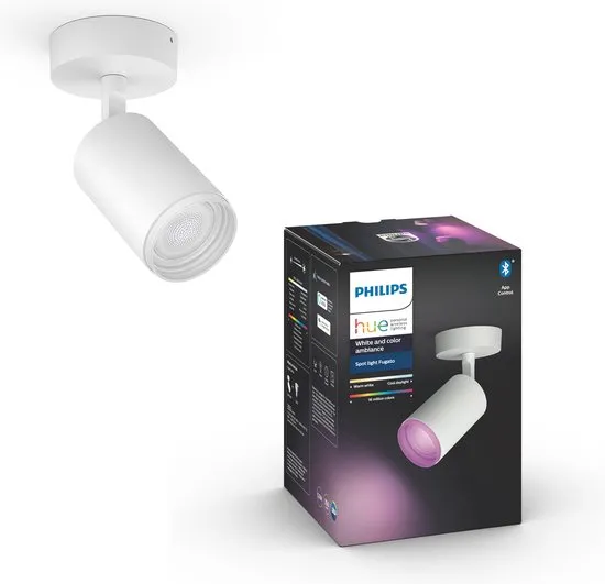 Philips Hue - Fugato - White and Color Ambiance - opbouwspot - 1 lichtpunt - wit - Bluetooth