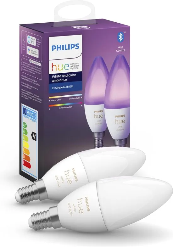 Philips Hue kaarslamp - wit en gekleurd licht - 2-pack