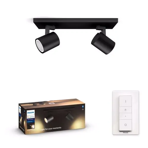 Philips Hue RUNNER 2x OPBOUWSPOT -WARM TOT KOELWIT LICHT (Zwart)