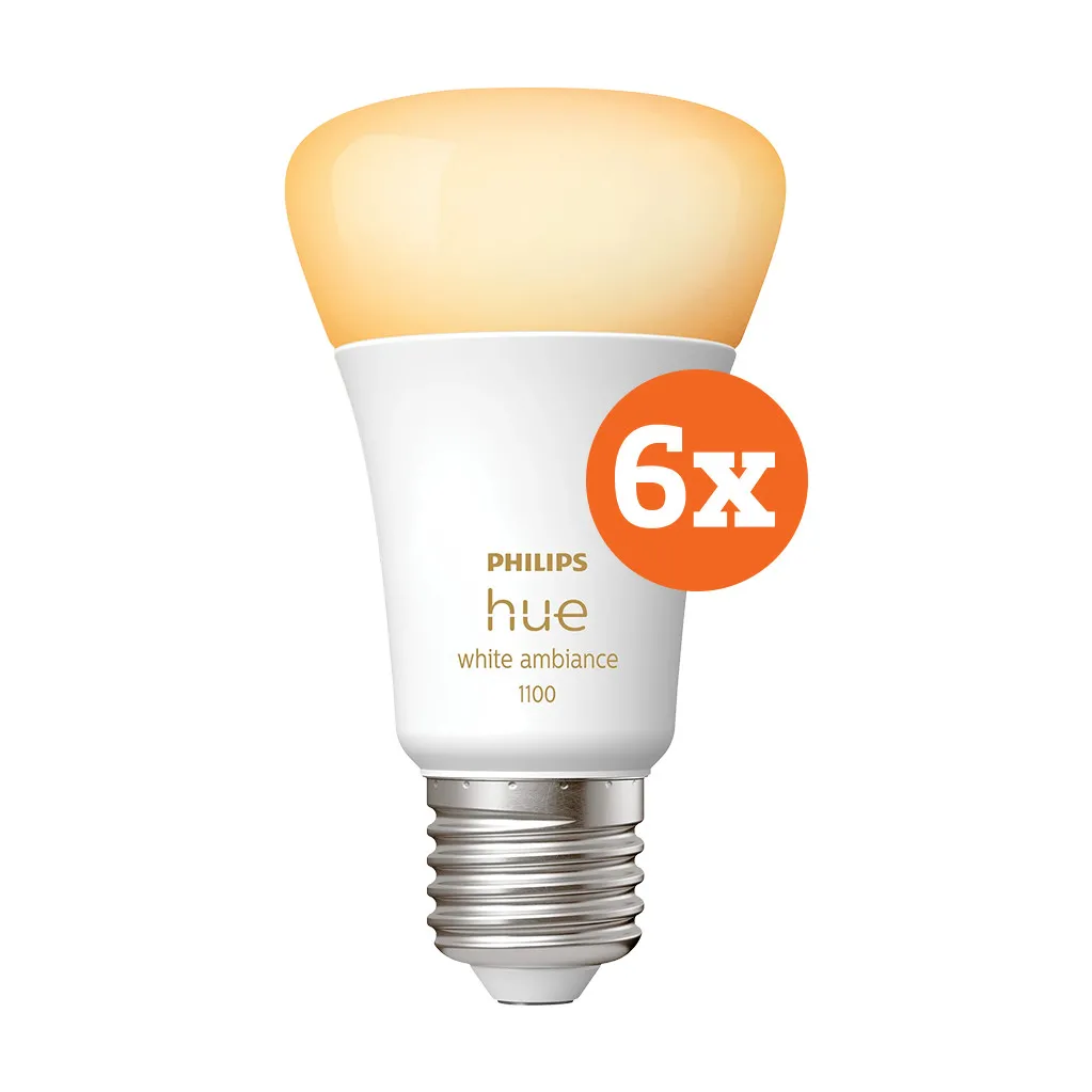 Philips Hue White Ambiance E27 10.5W 6-pack