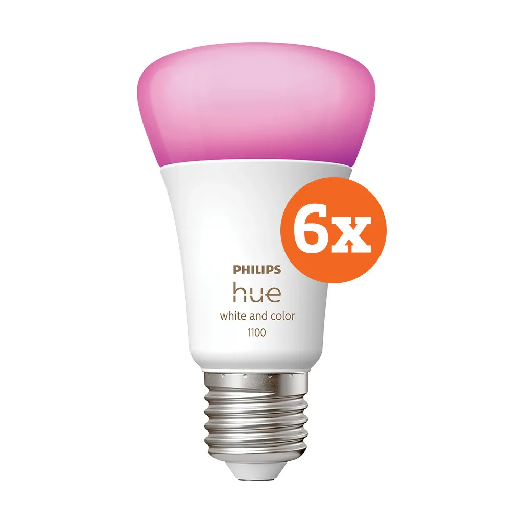 Philips Hue White & Color E27 10.5W 6-pack