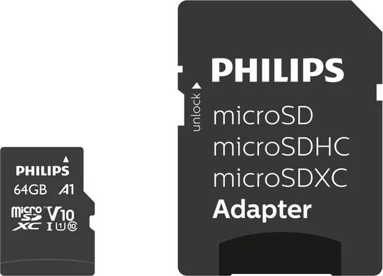 Philips Micro SDXC 64GB UHS-1 U1 - met adapter
