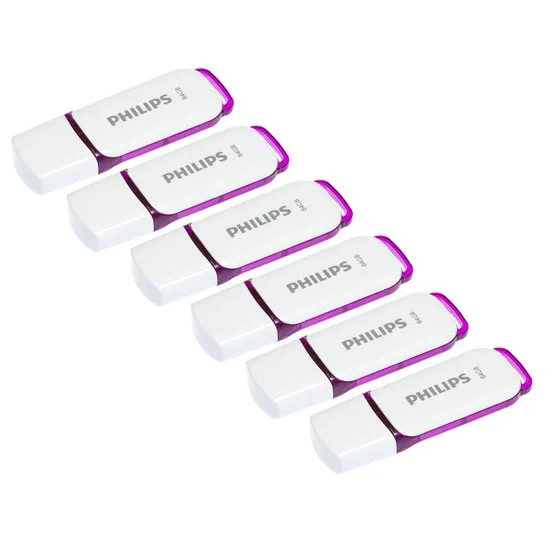 Philips Snow Edition USB stick | 64 GB | USB 2.0A - USB stick | 6-pack | Purple/White