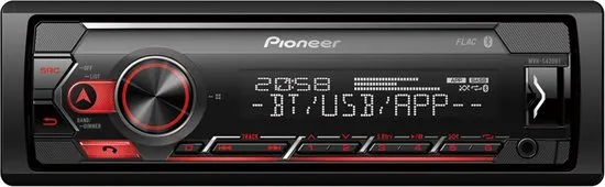 Pioneer MVH-S420BT Autoradio Enkel din Rood-USB-Bluetooth - 4 x 50 W