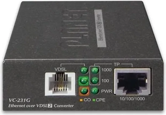 Planet VC-231G netwerk media converter 1000 Mbit/s Zwart