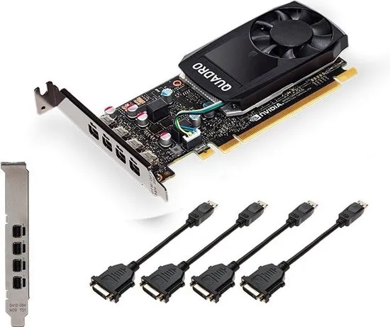 PNY VCQP1000DVIV2-PB videokaart NVIDIA Quadro P1000 V2 4 GB GDDR5