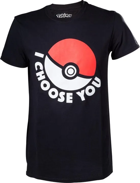 Pokémon - I Choose You Mannen T-shirt - Zwart - S