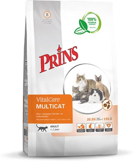 Prins VitalCare Kat Multicat - Kattenvoer - 10 kg
