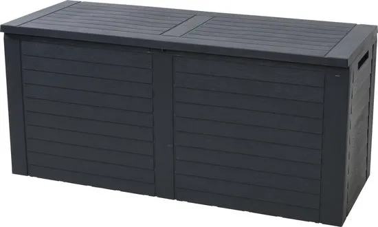 Pro Garden Kussenbox - Tuinkist - Opslagbox -  240 Liter -met verzonken handgrepen -  115X45XH53CM - Zwart
