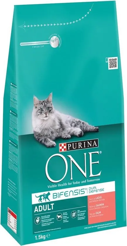 Purina One Adult - Zalm/Volkoren Granen - Kattenvoer - 1.5 kg