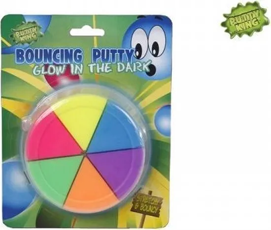 Putty King Bouncingputty Junior Glow-in-the-dark 6-vaks