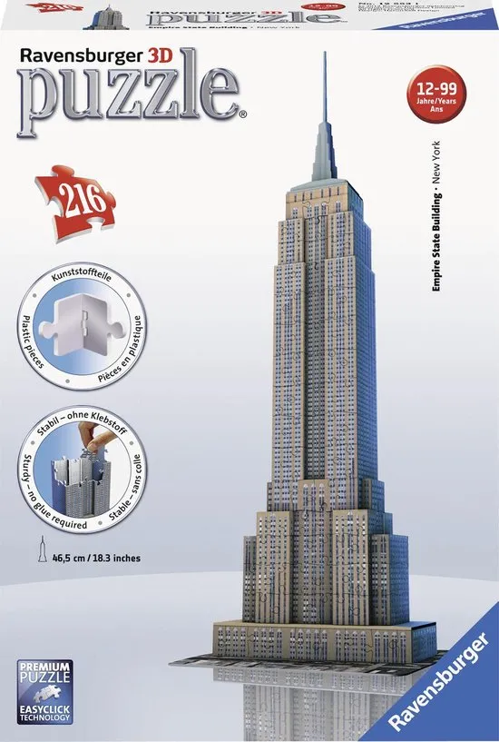Ravensburger Empire State Building - 3D puzzel gebouw - 216 stukjes