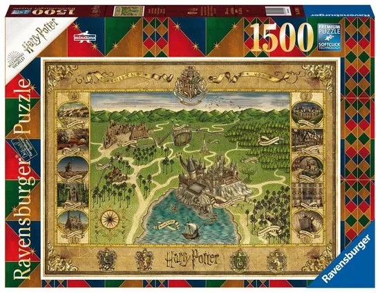 Ravensburger puzzel Harry Potter Hogwarts Map - Legpuzzel - 1500 stukjes