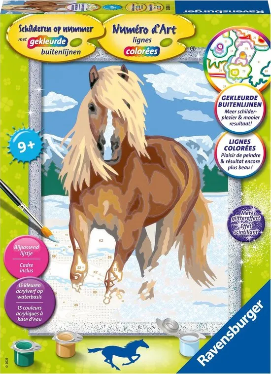 Ravensburger Schilderen op nummer Paard in de sneeuw - Hobbypakket