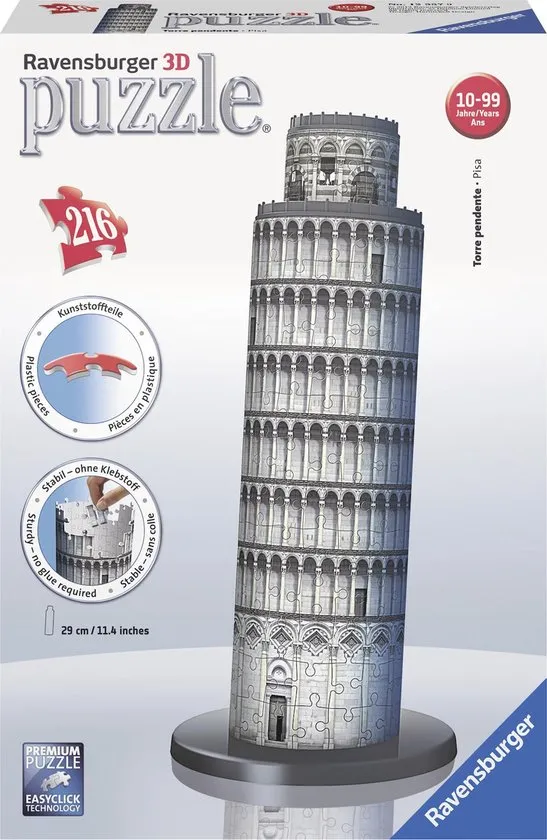 Ravensburger Toren van Pisa- 3D puzzel gebouw - 216 stukjes