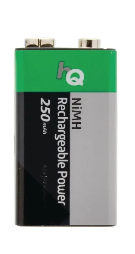 Rechargeable NiMH 9 V battery 250 mAh, 1-blister