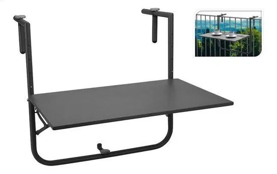 Relaxwonen - Balkontafel mat donker grijs 40 x 60 cm