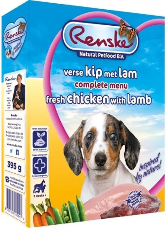 Renske Puppy - Hondenvoer - 10 x Kip 395 g