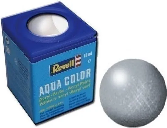 Revell Aqua  #90 Silver - Metallic - Acryl - 18ml Verf potje.
