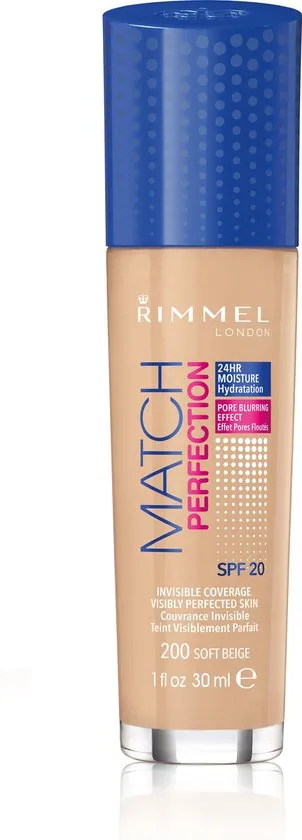 Rimmel London Match Perfection Foundation - 200 Soft Beige - Beige