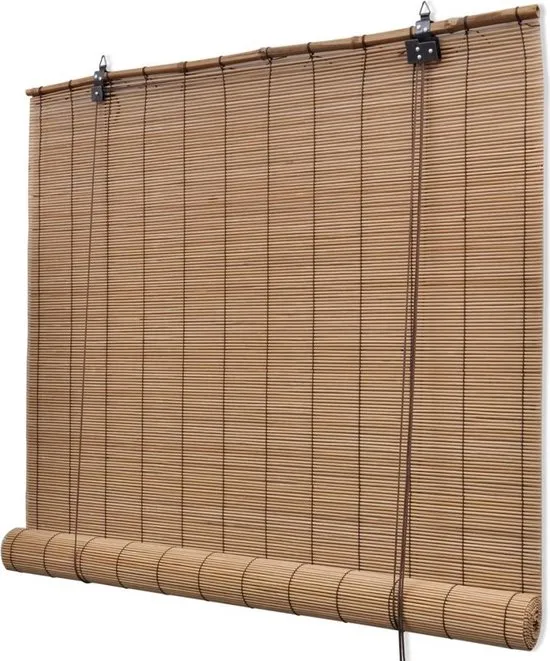 Rolgordijn Bamboe - 120x220 cm - Bruin - Lichtdoorlatend