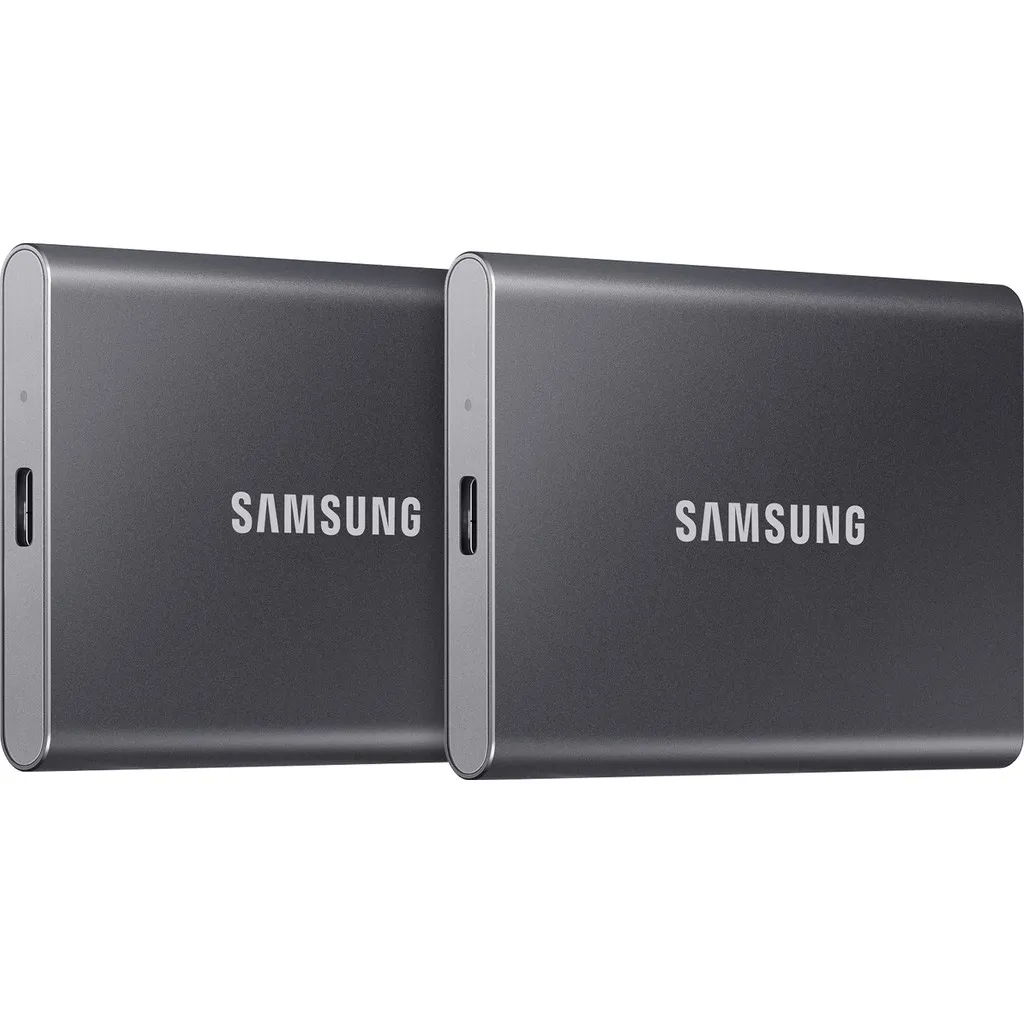 Samsung T7 Portable SSD 1TB Grijs - Duo Pack