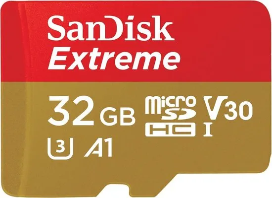 SanDisk Extreme Micro SDHC 32GB - A1 V30 U3 - met adapter
