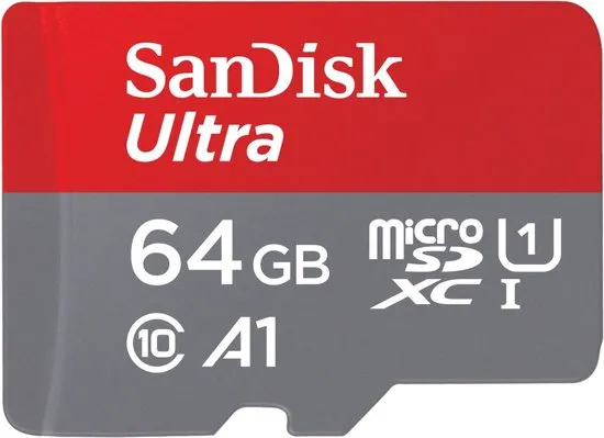 SanDisk microSDXC Ultra 64GB (A1/UHS-I/Cl.10/140MB/s) + Adapter Mobile microSDXC-kaart 64 GB A1 Application Performance