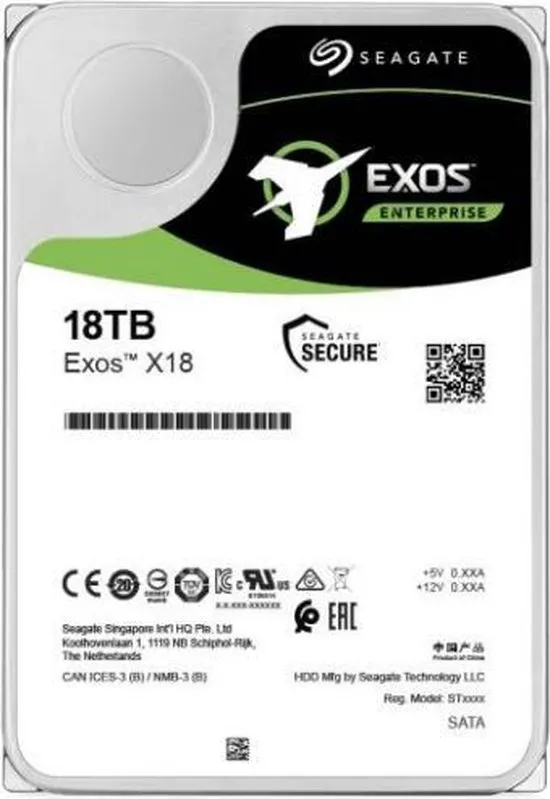 Seagate 8.9cm (3.5") 18TB SAS3 Exos X18 512e 7200 256MB intern bulk