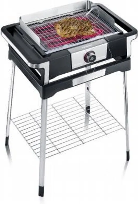 Severin PG 8118 DigitalBOOST S 3000 W Grill Electrisch Kookunit Zwart, Zilver