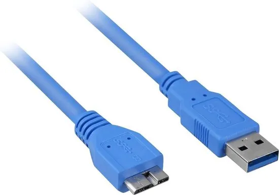Sharkoon micro USB3.0 USB-kabel 2 m USB A Micro-USB B Blauw