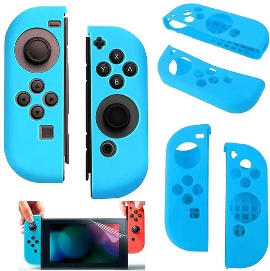 Silicone Anti Slip cover voor Nintendo Switch Controller Blauw