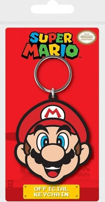 Sleutelhanger - Super Mario: Mario - rubber - metalen ring