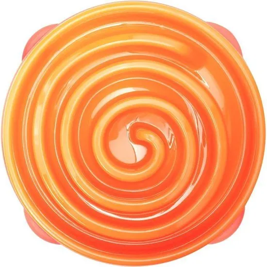 Slo Bowl Fun Feeder Voerbak  - M - Oranje - Ø 28 cm