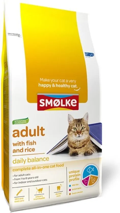 Smolke cat adult fish / rice kattenvoer 10 kg