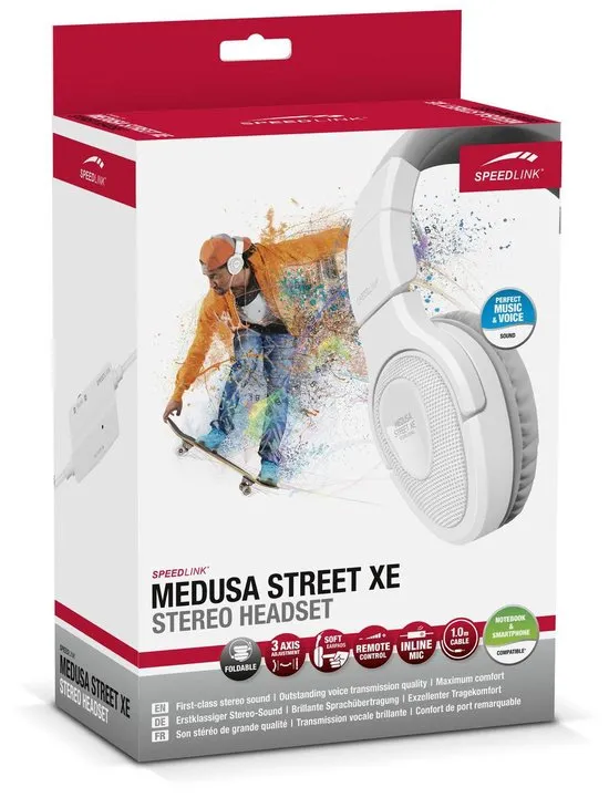 Speedlink Medusa Street XE Gaming Headset - Wit/Grijs - PC + iOs + Android