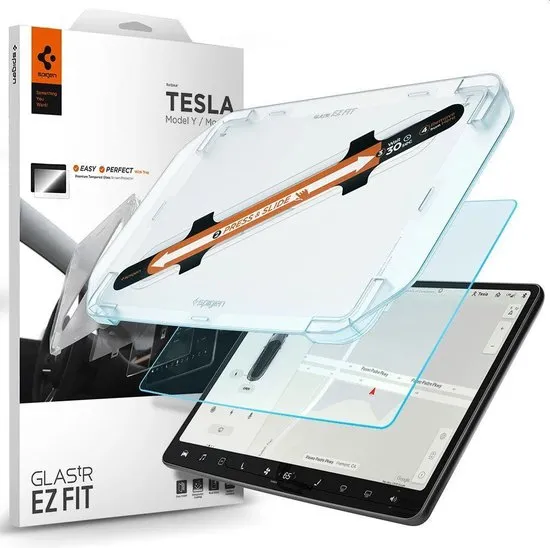 Spigen EZ FIT Glass Met Montage Frame voor Tesla Model 3 / Y - (AGL01086)