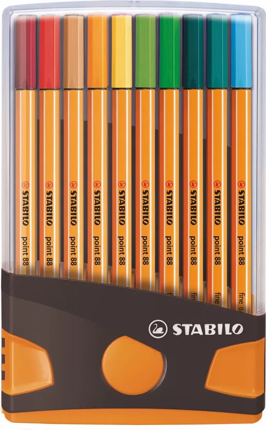 STABILO point 88 ColorParade Antraciet/Oranje Met 20 Kleuren