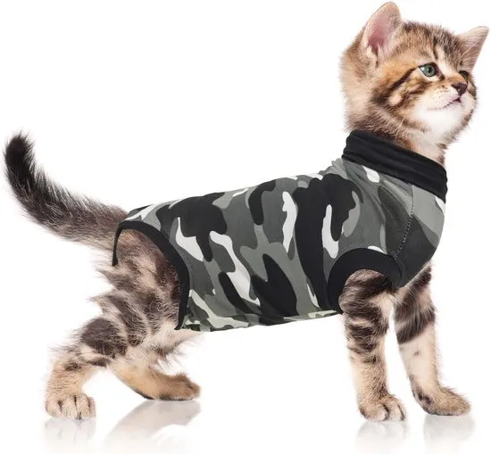 Suitical recovery suit kat zwart camouflage xxs 33-42 cm