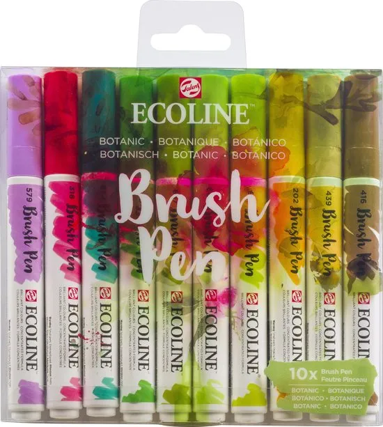 Talens Ecoline Brush Pen - 10 stuks - Botanisch - Brushpen