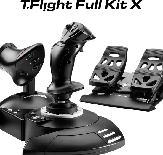 Thrustmaster T.Flight Full Kit X: Complete Kit voor Flightsims, Joystick en Afneembare Throttle, Roerpedalen met Schuifrails, Compatibel met de Xbox Series X|S, Xbox One en de PC